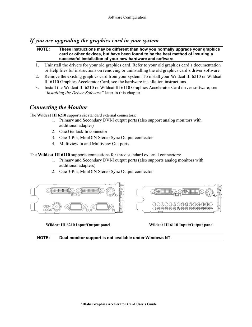 Connecting the monitor | 3DLABS Wildcat III 6110 User Manual | Page 14 / 56
