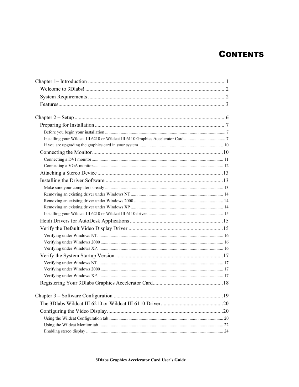 3DLABS Wildcat III 6110 User Manual | Page 3 / 56