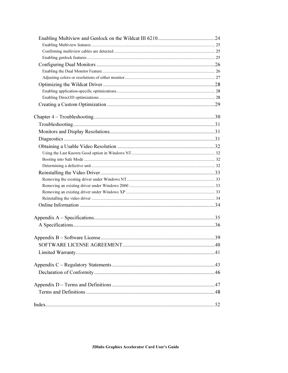 3DLABS Wildcat III 6110 User Manual | Page 4 / 56