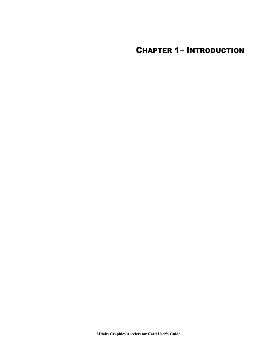 Chapter 1 i ntrodu tion, 1– i | 3DLABS Wildcat III 6110 User Manual | Page 5 / 56