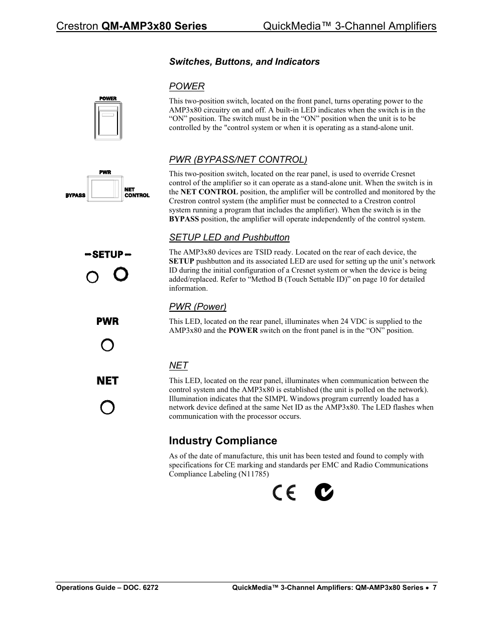 Industry compliance | Crestron electronic QM-AMP3x80 Series User Manual | Page 11 / 32