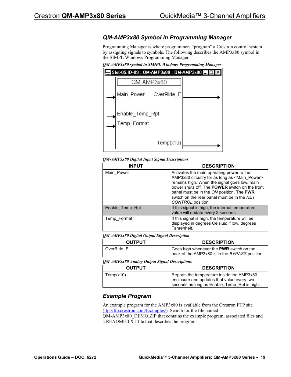 18 for d | Crestron electronic QM-AMP3x80 Series User Manual | Page 23 / 32