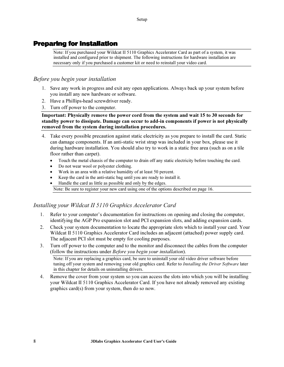 Mêéé~кбец=сзк=fåëí~дд~нбзе | 3DLABS Wildcat II 5110 User Manual | Page 14 / 57