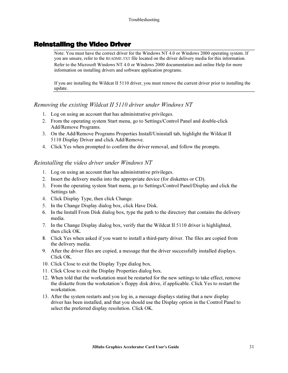 Oéáåëí~ддбец=ньй=sáçéç=aêáîéê | 3DLABS Wildcat II 5110 User Manual | Page 37 / 57