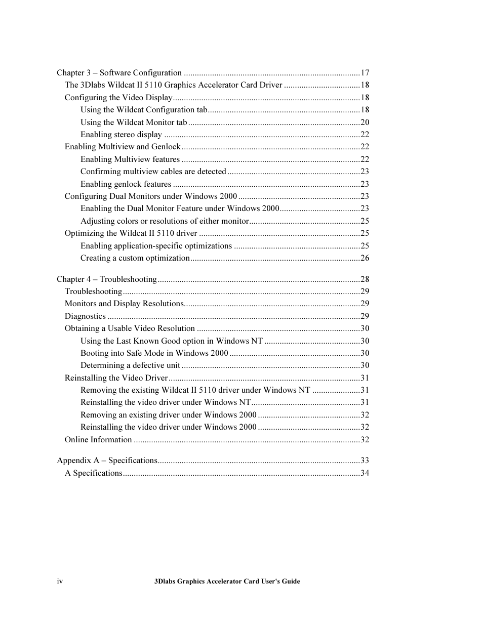 3DLABS Wildcat II 5110 User Manual | Page 4 / 57