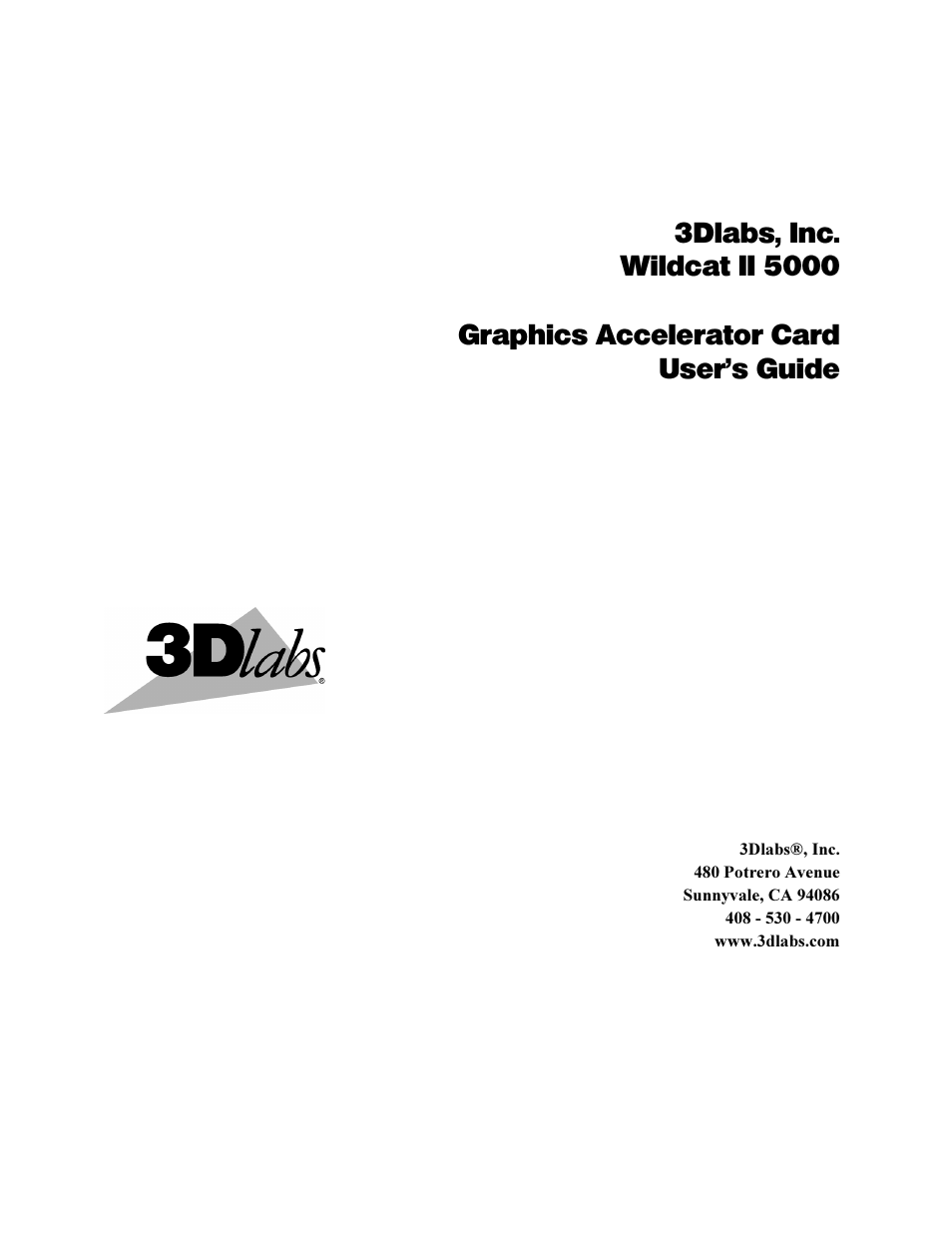 3DLABS Wildcat II 5000 User Manual | 51 pages