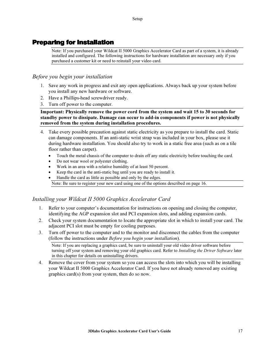 Mêéé~кбец=сзк=fåëí~дд~нбзе | 3DLABS Wildcat II 5000 User Manual | Page 13 / 51