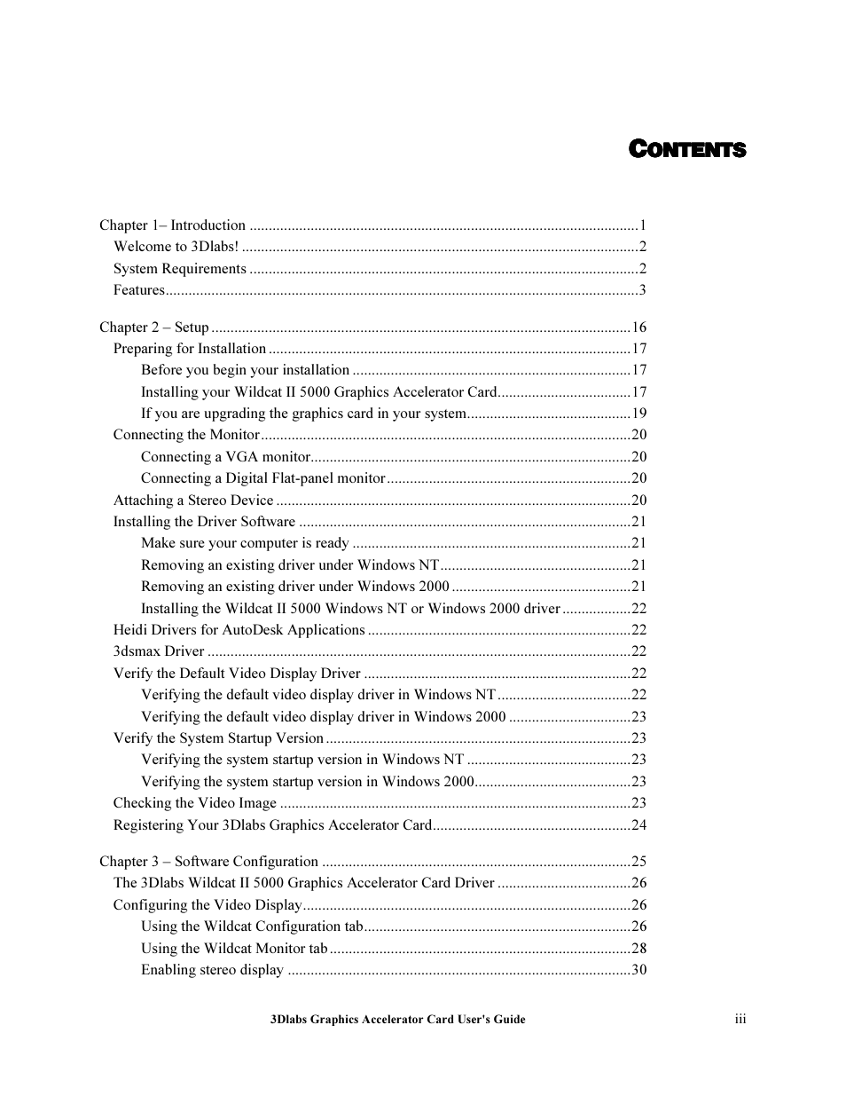 Lkqbkqp | 3DLABS Wildcat II 5000 User Manual | Page 3 / 51