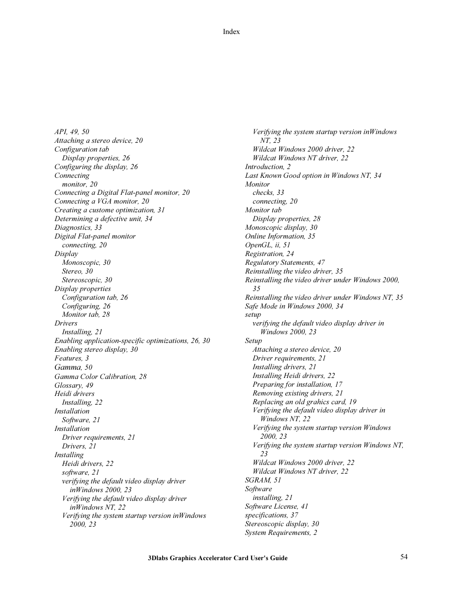 3DLABS Wildcat II 5000 User Manual | Page 50 / 51