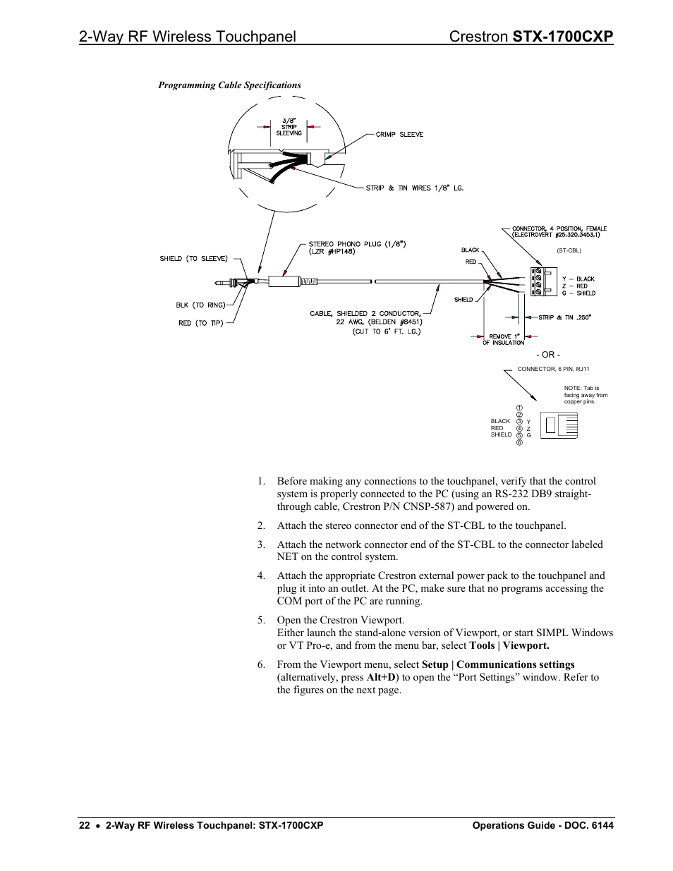 Way rf wireless touchpanel crestron stx-1700cxp | Crestron electronic STX-1700CXP User Manual | Page 26 / 40
