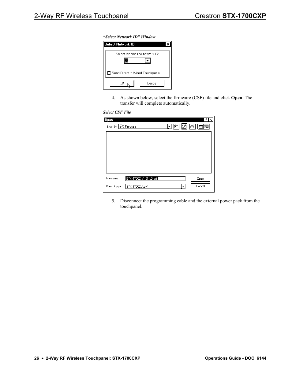 Way rf wireless touchpanel crestron stx-1700cxp | Crestron electronic STX-1700CXP User Manual | Page 30 / 40