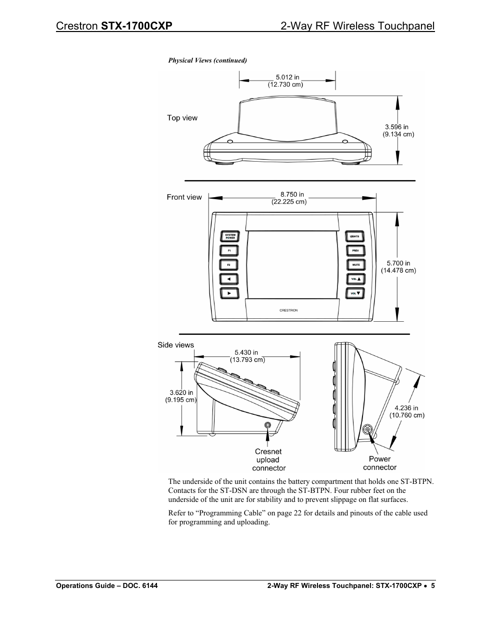 Crestron electronic STX-1700CXP User Manual | Page 9 / 40