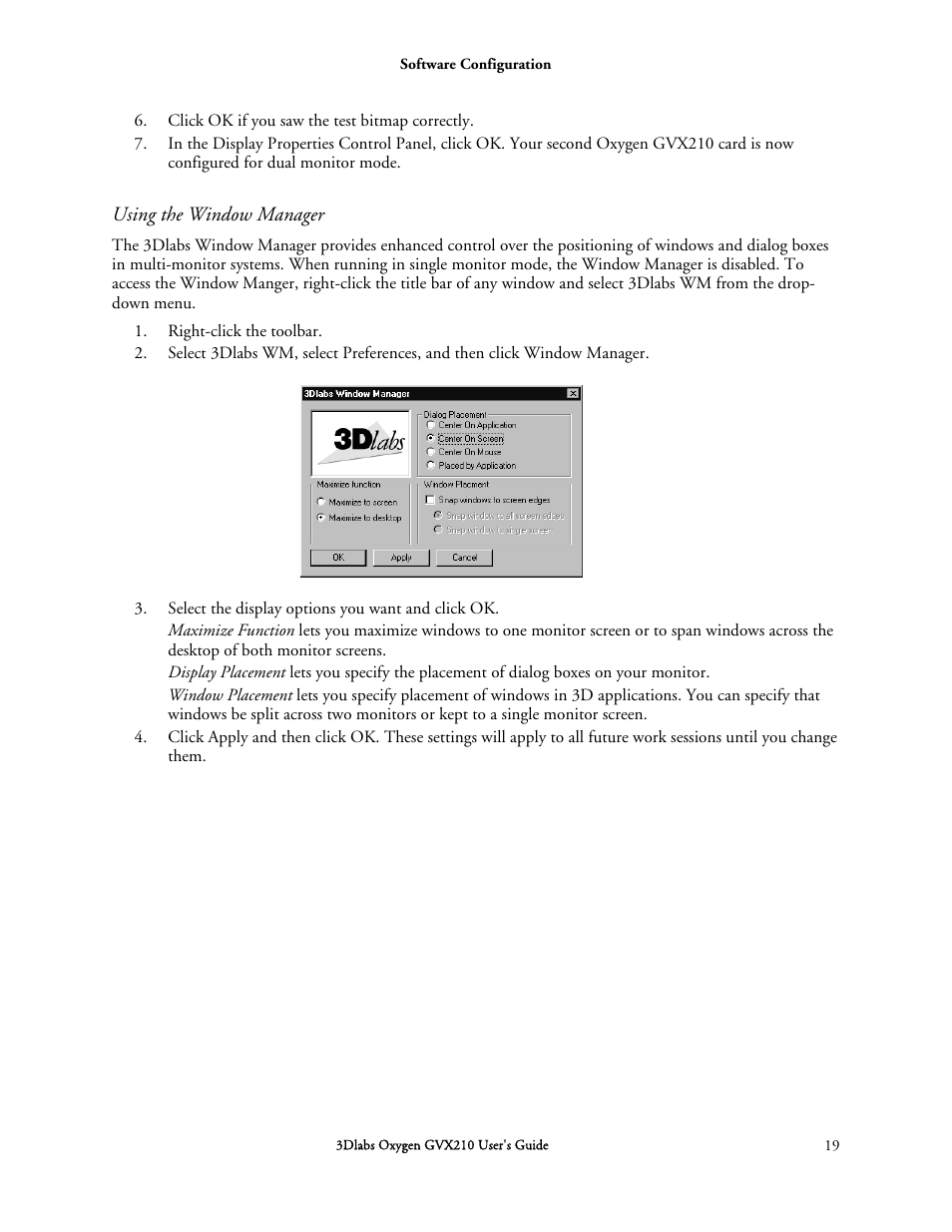 Using the window manager | 3DLABS Oxygen GVX210 User Manual | Page 29 / 49