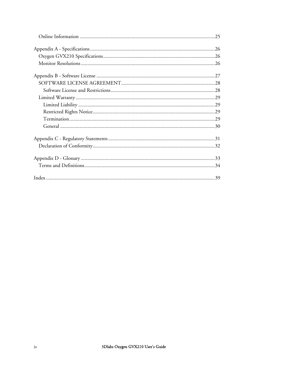 3DLABS Oxygen GVX210 User Manual | Page 4 / 49