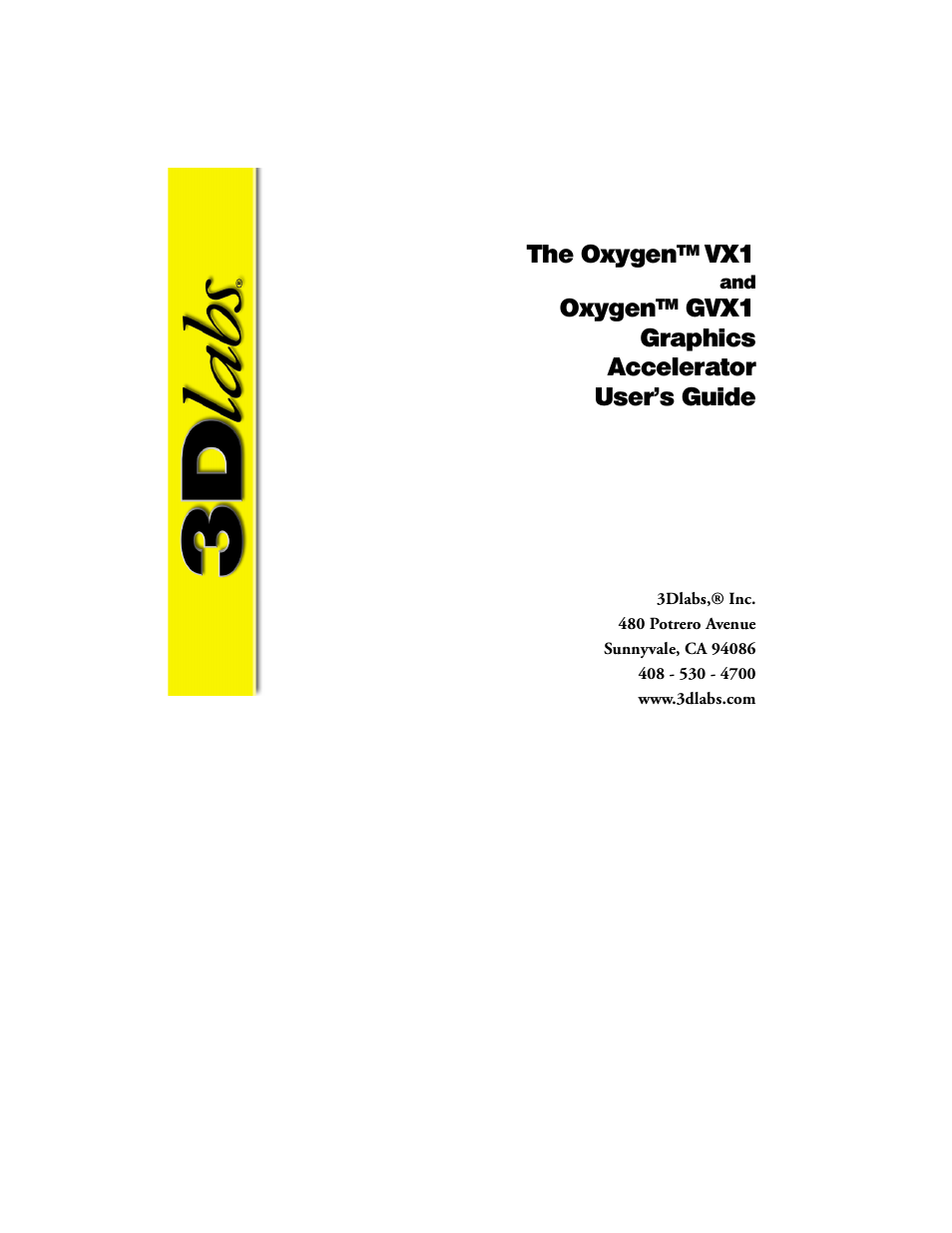 3DLABS Oxygen VX1 User Manual | 52 pages