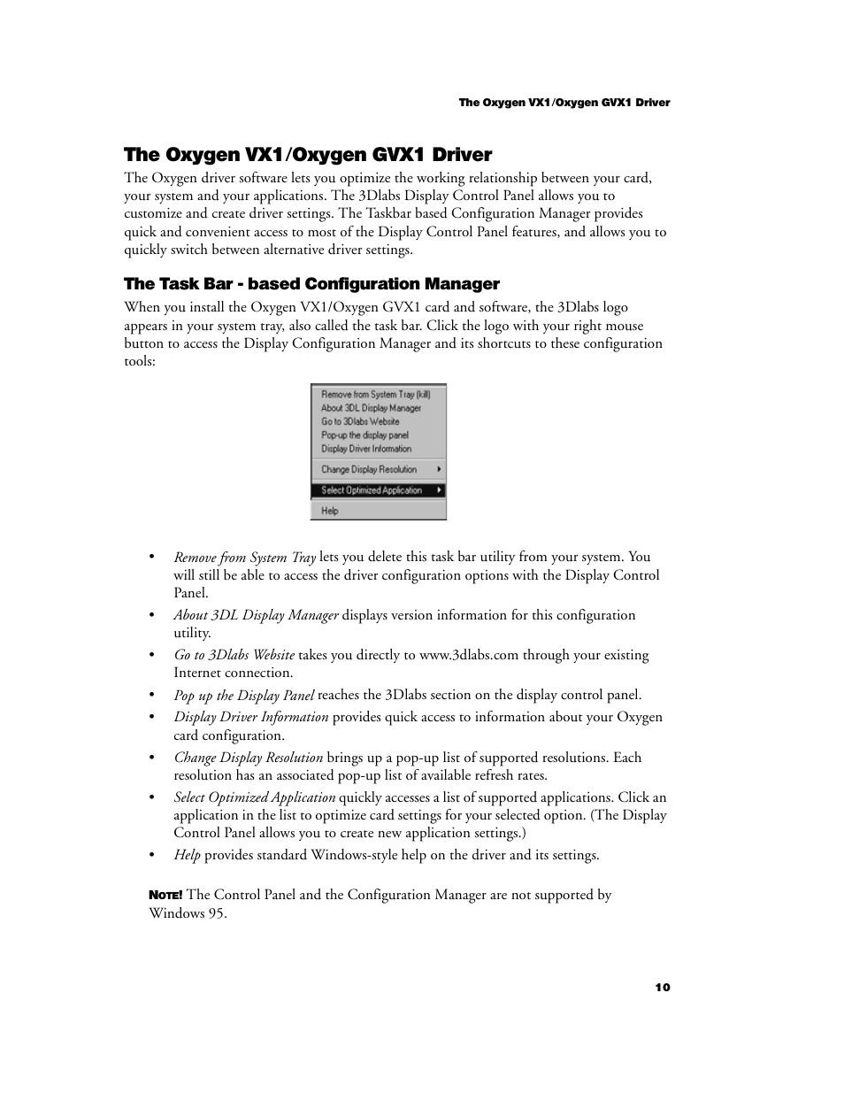 The oxygen vx1/oxygen gvx1 driver | 3DLABS Oxygen VX1 User Manual | Page 19 / 52