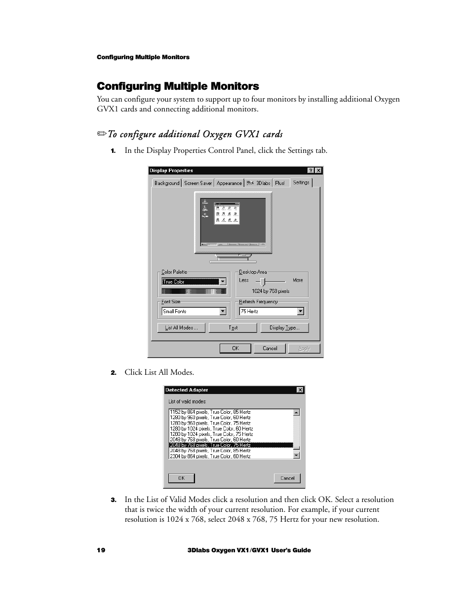 Configuring multiple monitors | 3DLABS Oxygen VX1 User Manual | Page 28 / 52