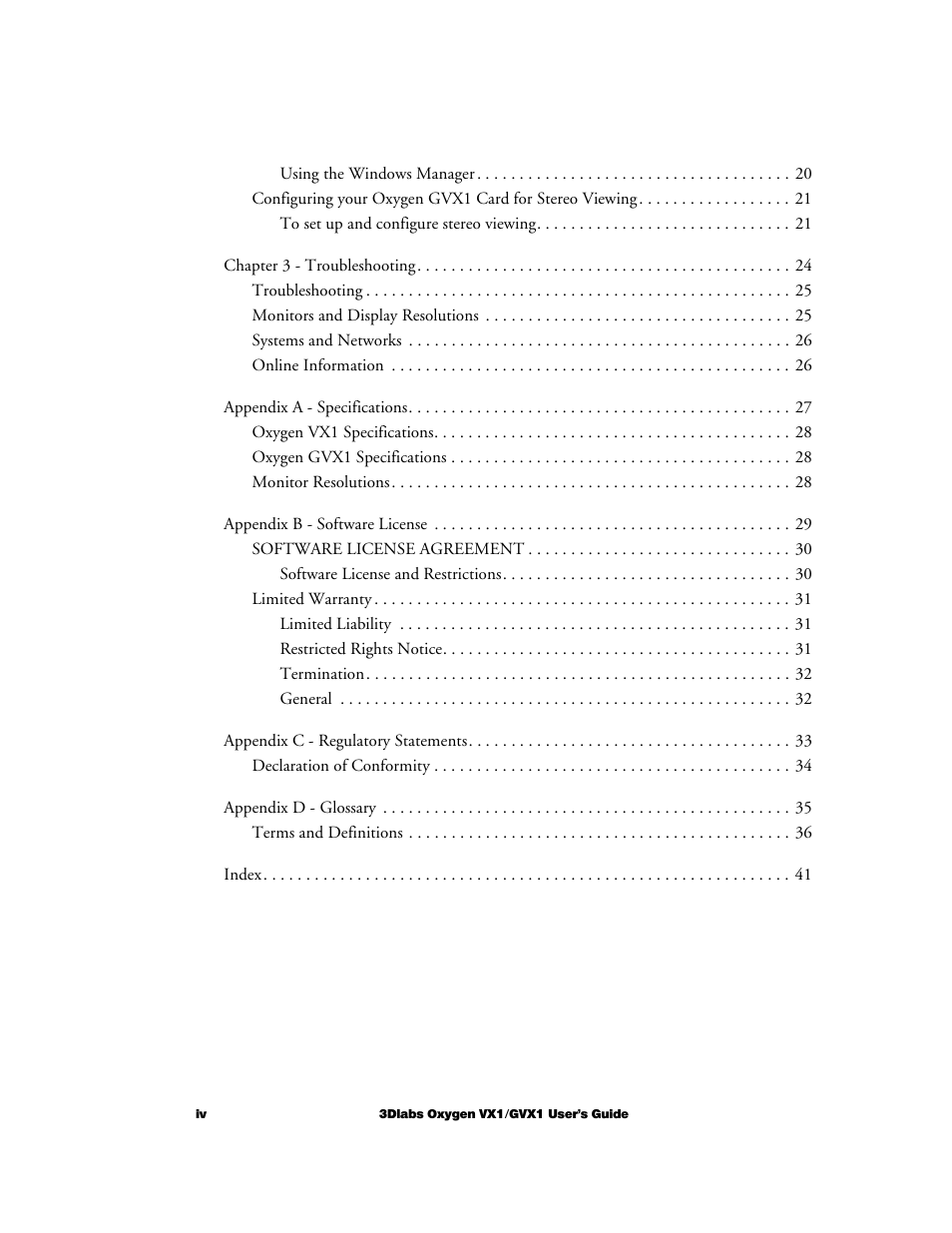 3DLABS Oxygen VX1 User Manual | Page 4 / 52