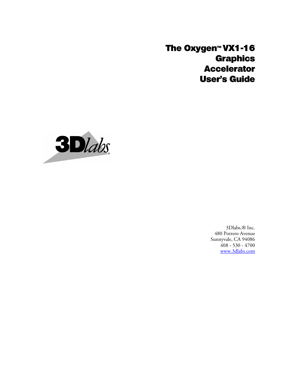 3DLABS Oxygen VX1-16 User Manual | 45 pages