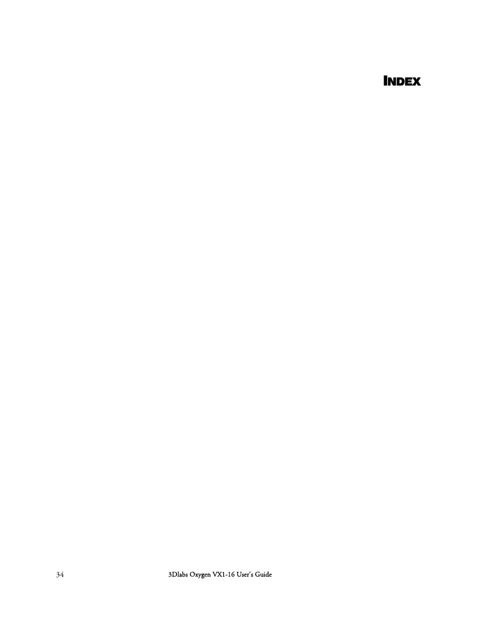 Ndex | 3DLABS Oxygen VX1-16 User Manual | Page 44 / 45