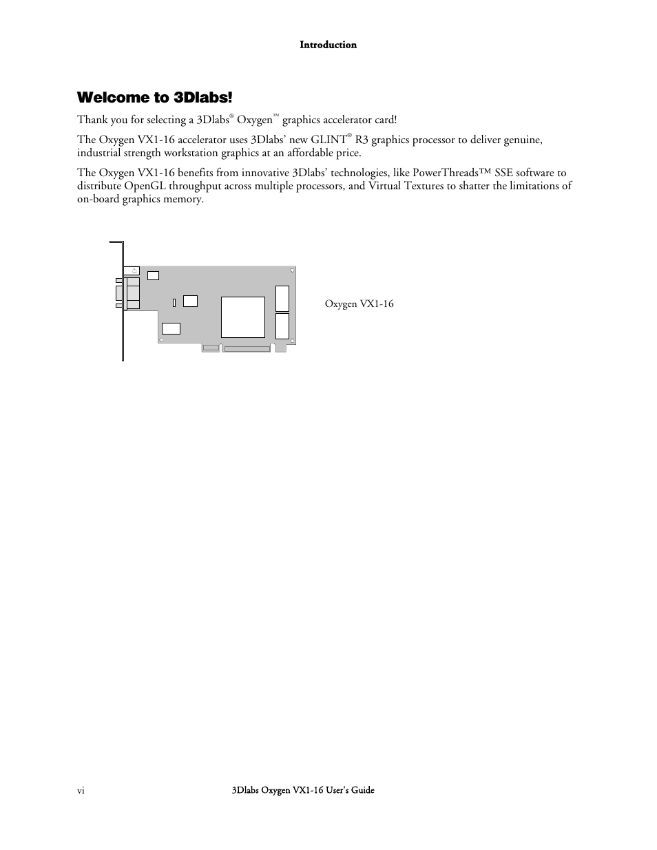 Welcome to 3dlabs | 3DLABS Oxygen VX1-16 User Manual | Page 6 / 45