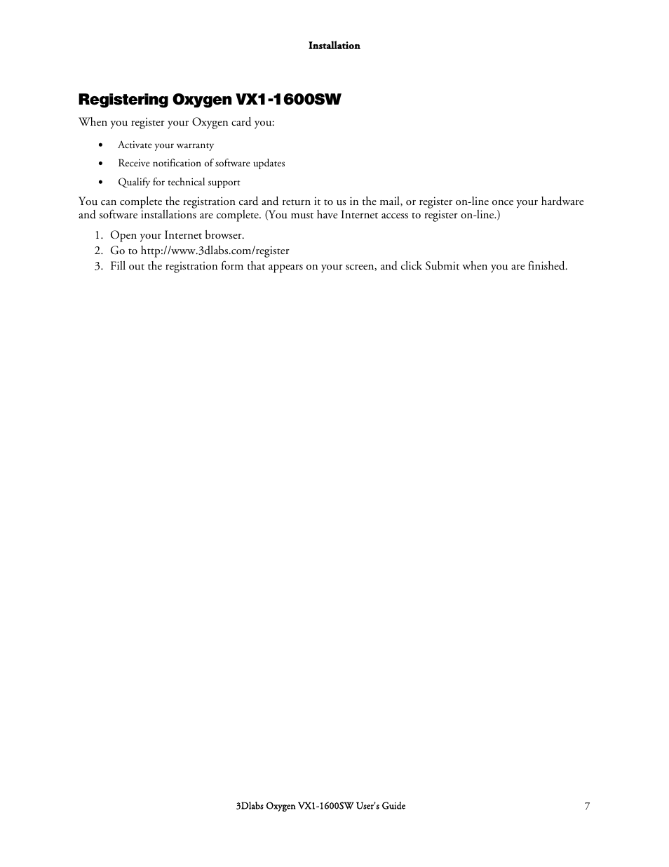 3DLABS Oxygen VX1-1600SW User Manual | Page 17 / 46