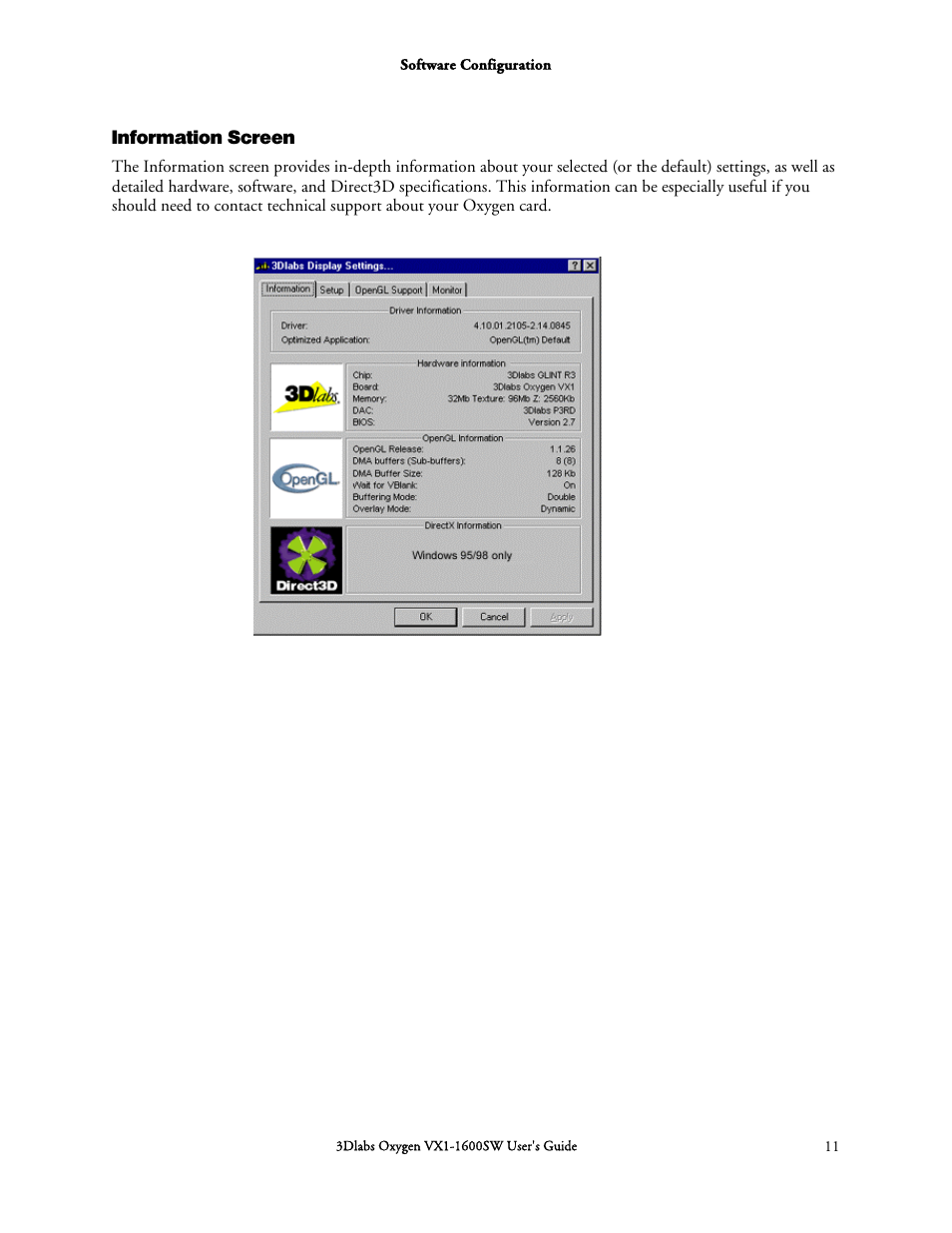 3DLABS Oxygen VX1-1600SW User Manual | Page 21 / 46