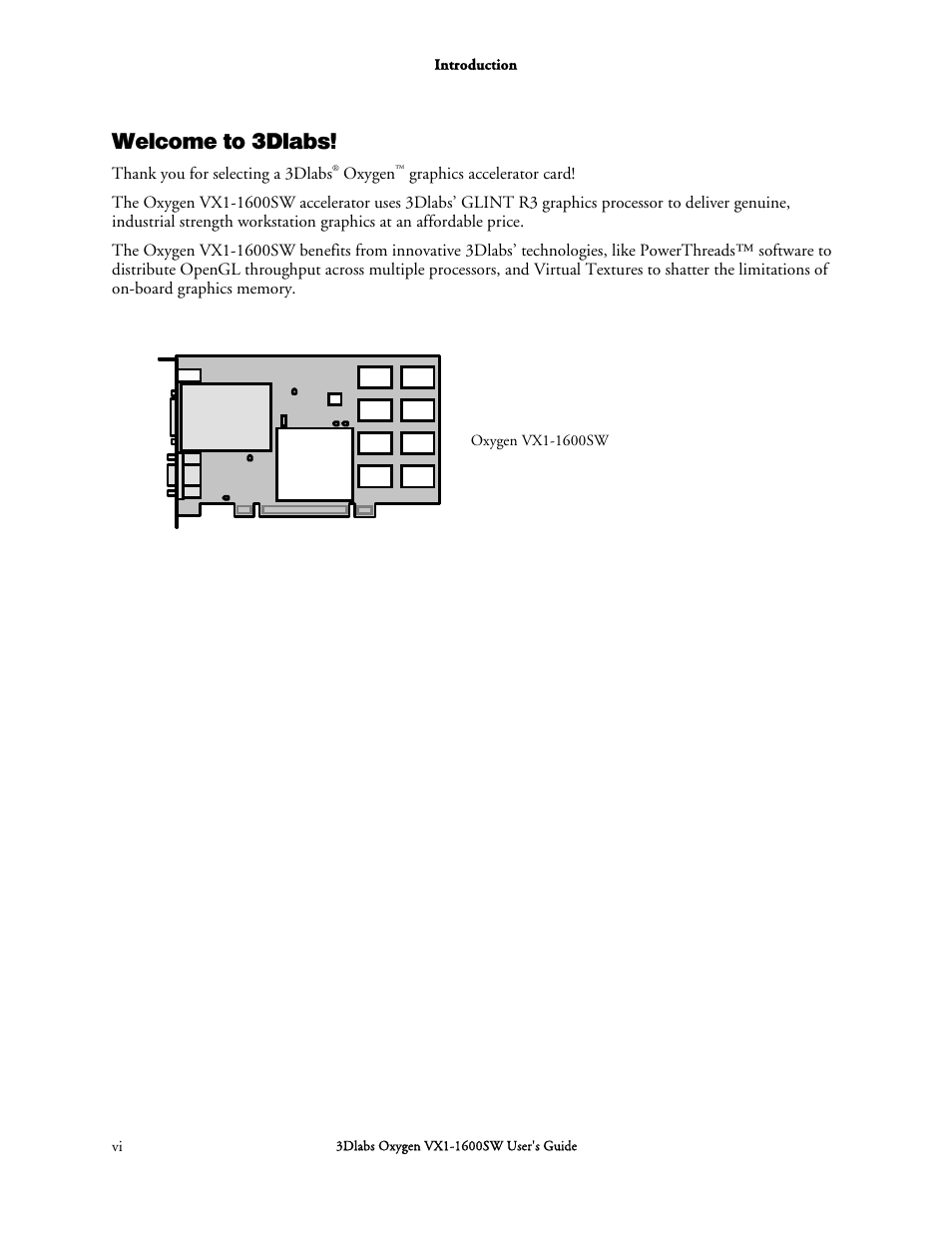 Welcome to 3dlabs | 3DLABS Oxygen VX1-1600SW User Manual | Page 6 / 46