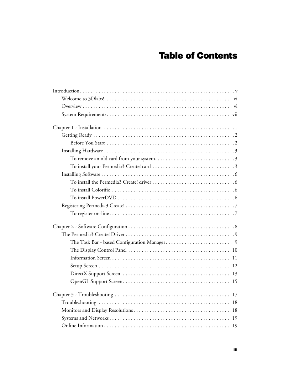 3DLABS Permedia3 User Manual | Page 3 / 41