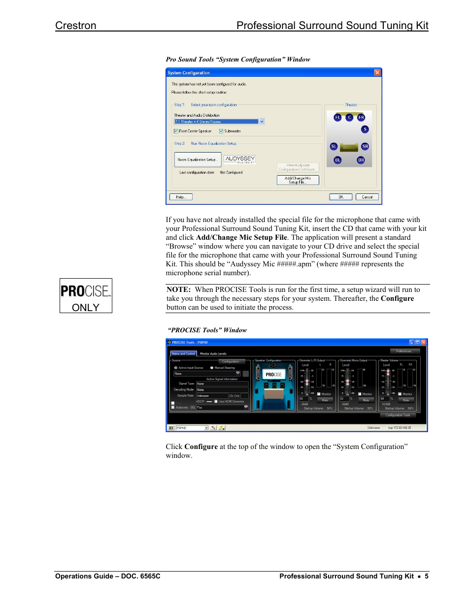 Crestron professional surround sound tuning kit, Only | Crestron electronic Surround Sound Tuning Kit User Manual | Page 13 / 32