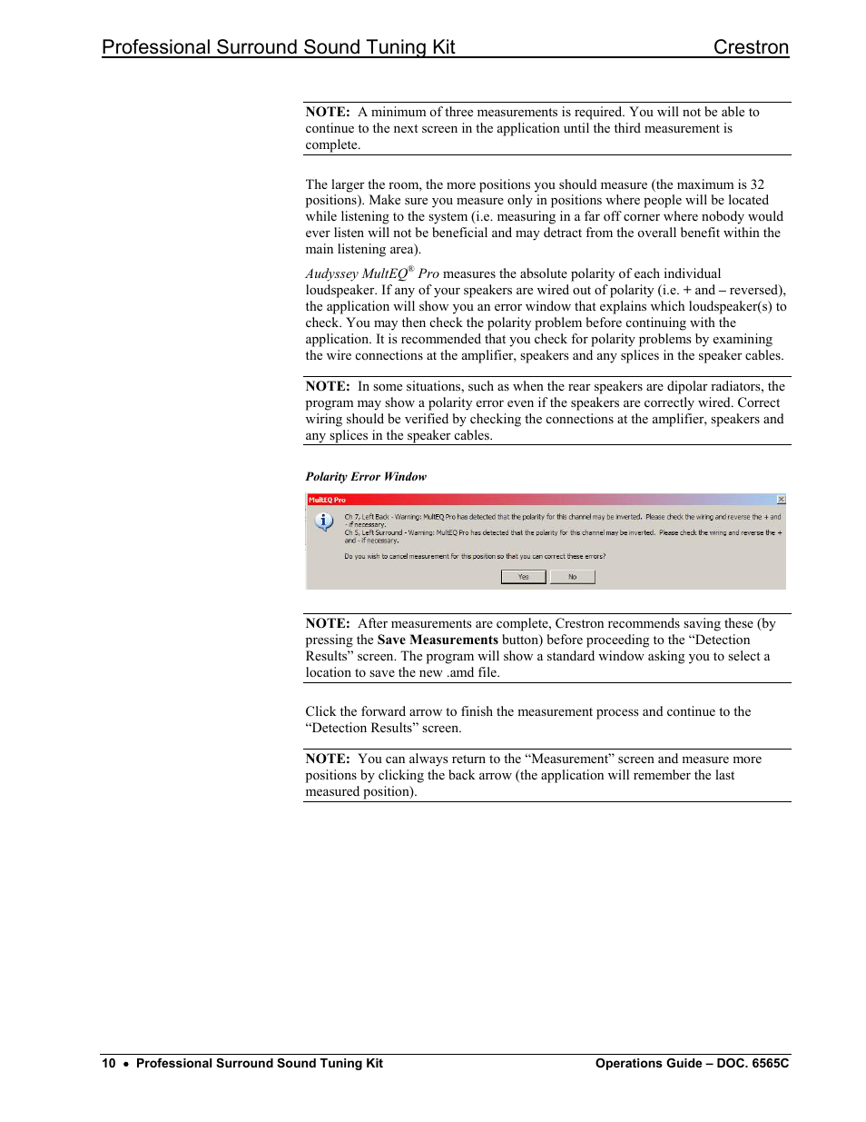 Professional surround sound tuning kit crestron | Crestron electronic Surround Sound Tuning Kit User Manual | Page 18 / 32