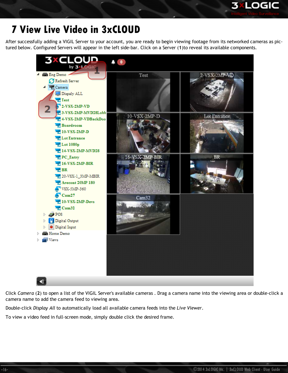 7 view live video in 3xcloud | 3xLOGIC 3xCLOUD Web Client User Manual | Page 20 / 31