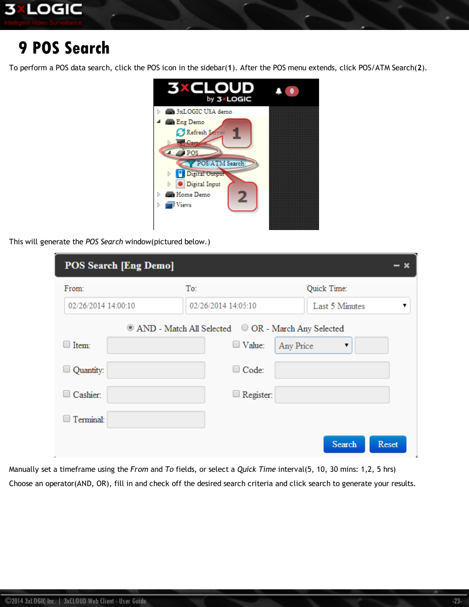 9 pos search | 3xLOGIC 3xCLOUD Web Client User Manual | Page 27 / 31