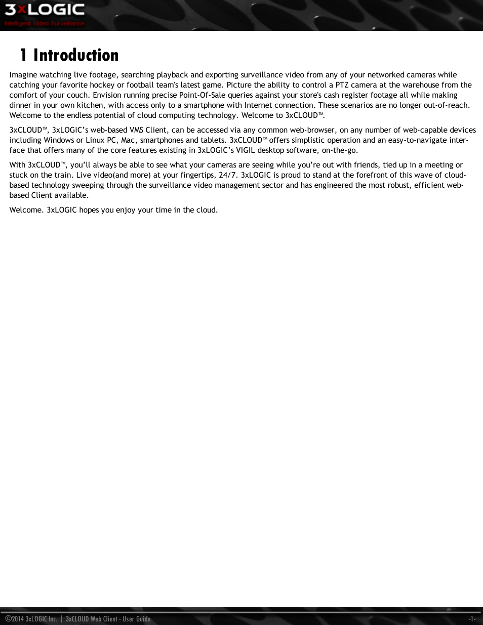 1 introduction | 3xLOGIC 3xCLOUD Web Client User Manual | Page 5 / 31
