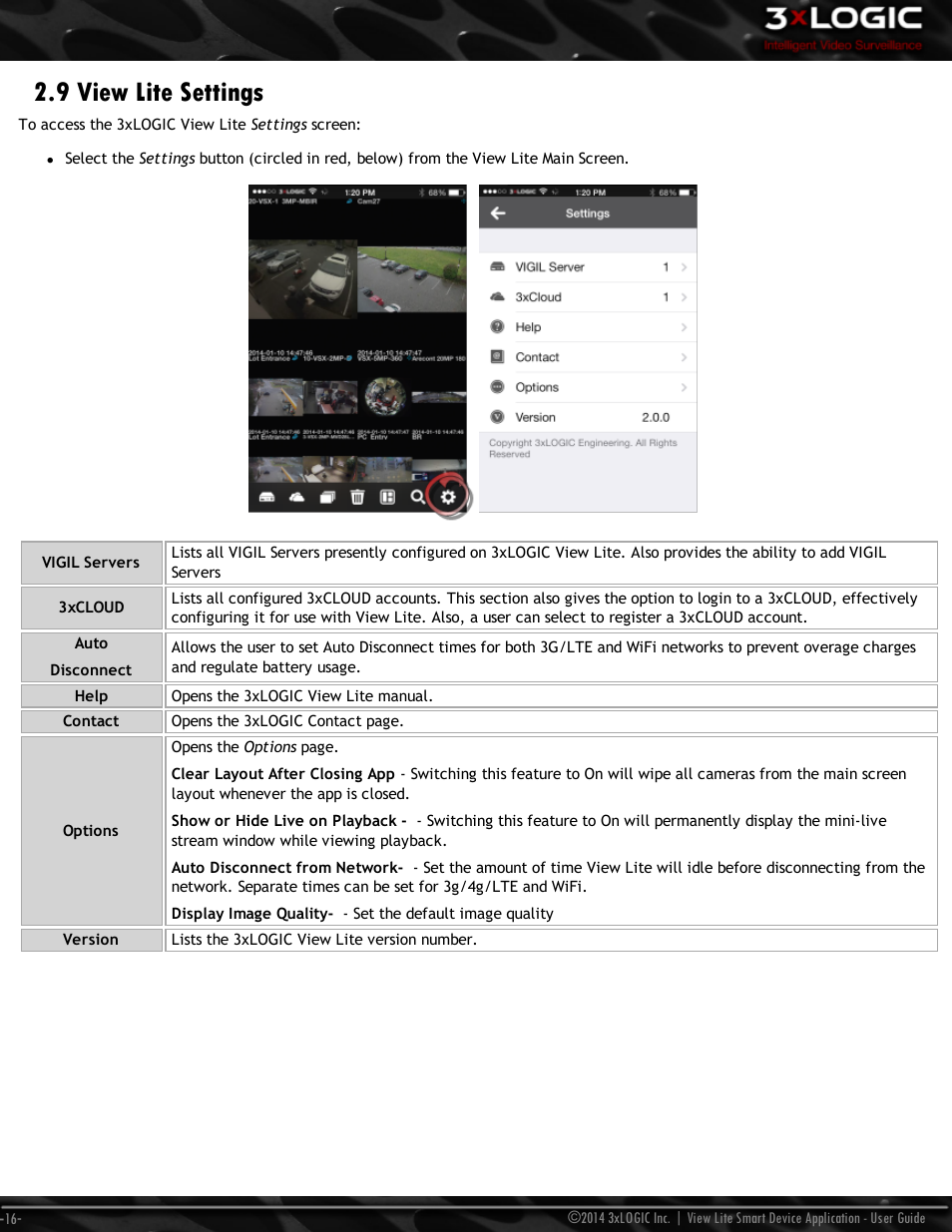 9 view lite settings | 3xLOGIC View Lite Smart Device App User Manual | Page 20 / 38