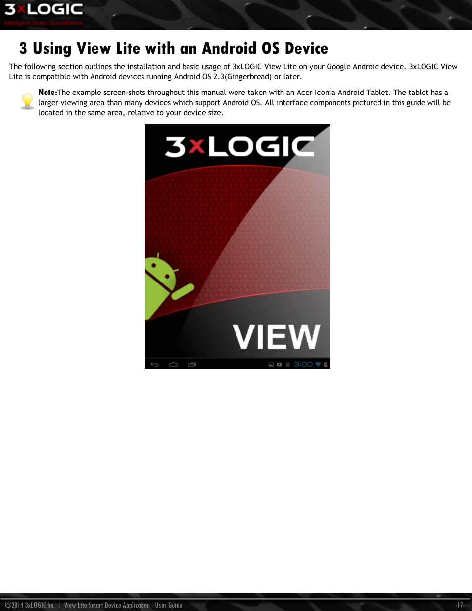 3 using view lite with an android os device | 3xLOGIC View Lite Smart Device App User Manual | Page 21 / 38