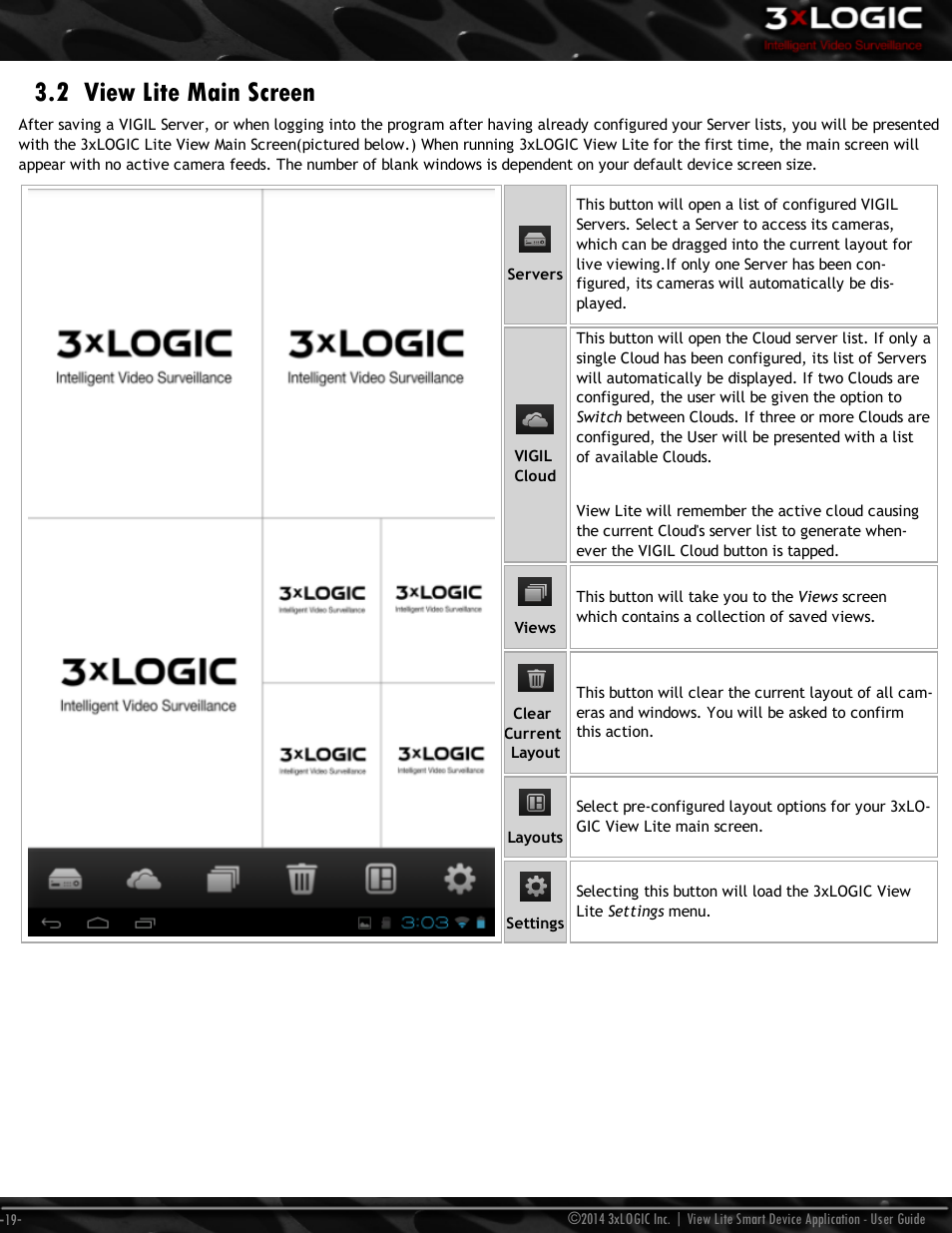 2 view lite main screen | 3xLOGIC View Lite Smart Device App User Manual | Page 23 / 38