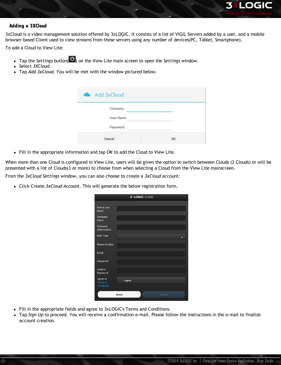 Adding a 3xcloud | 3xLOGIC View Lite Smart Device App User Manual | Page 25 / 38