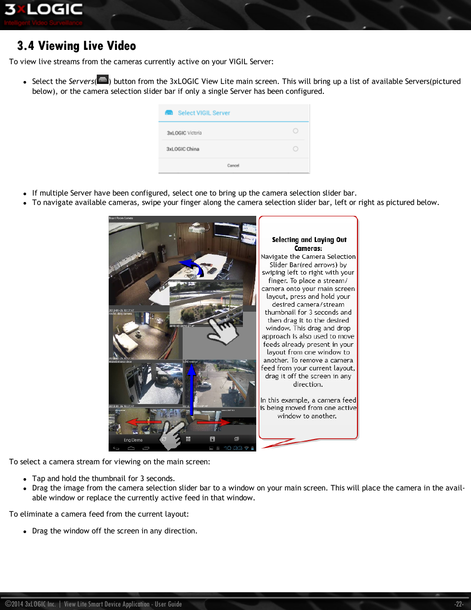 4 viewing live video | 3xLOGIC View Lite Smart Device App User Manual | Page 26 / 38