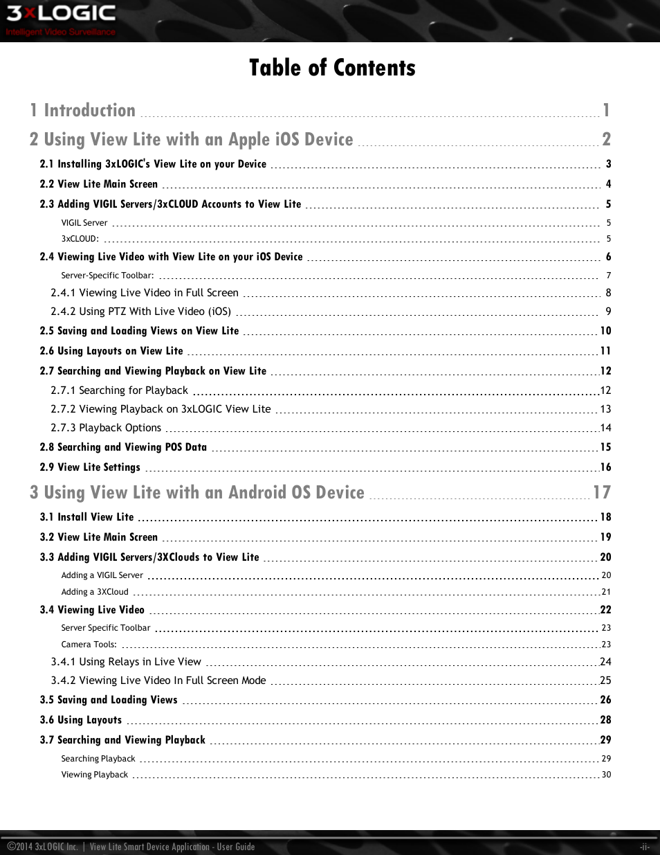 3xLOGIC View Lite Smart Device App User Manual | Page 3 / 38