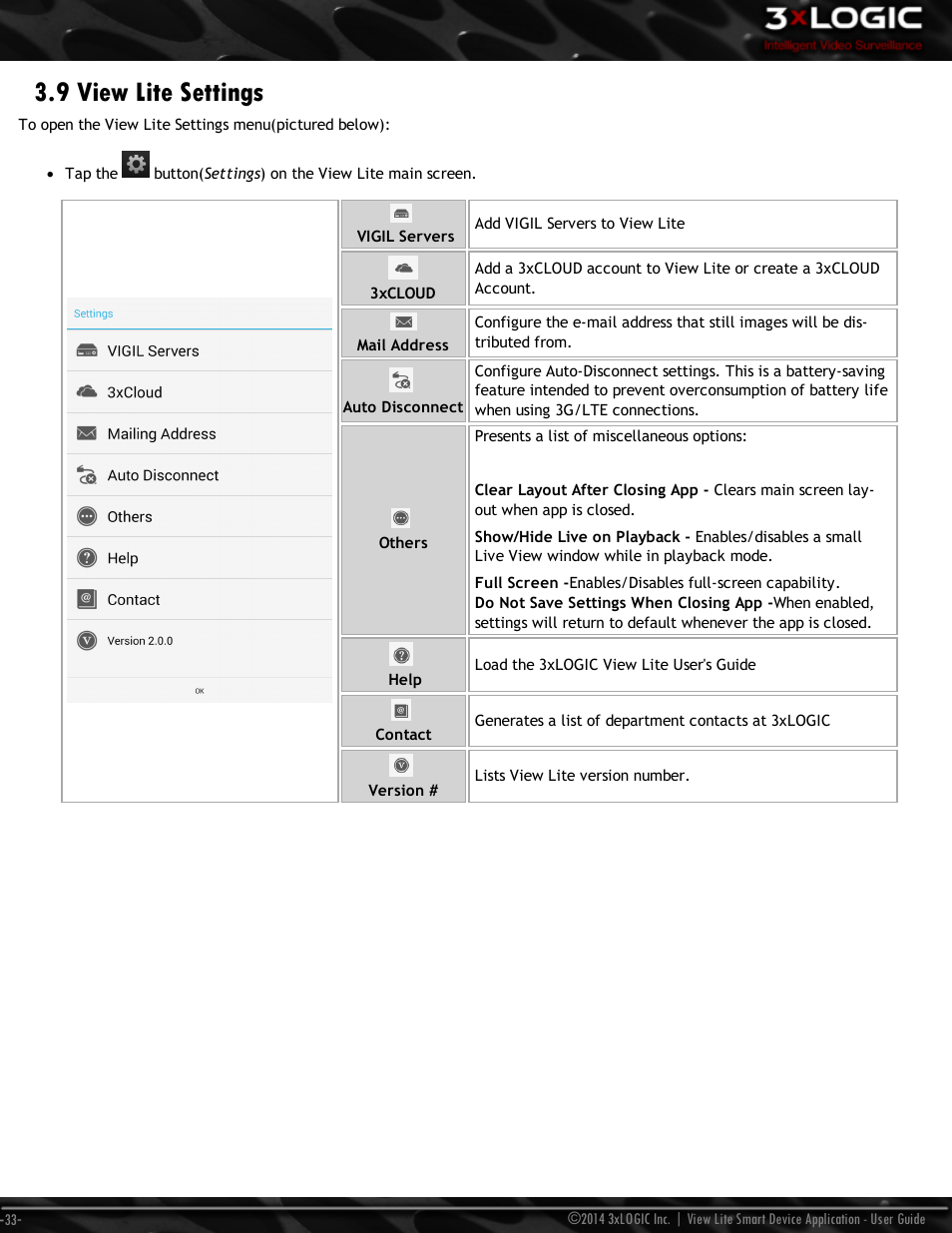 9 view lite settings | 3xLOGIC View Lite Smart Device App User Manual | Page 37 / 38