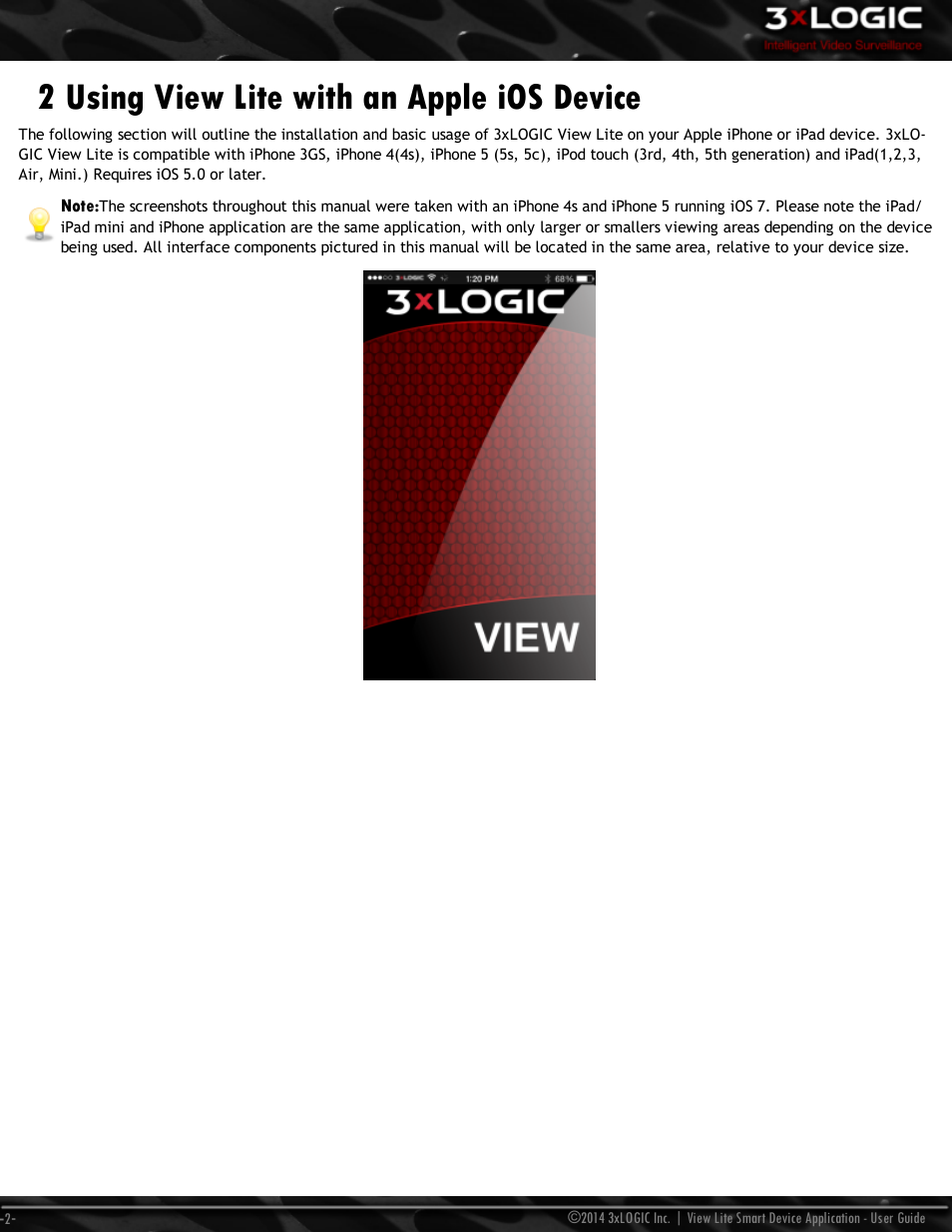 2 using view lite with an apple ios device | 3xLOGIC View Lite Smart Device App User Manual | Page 6 / 38