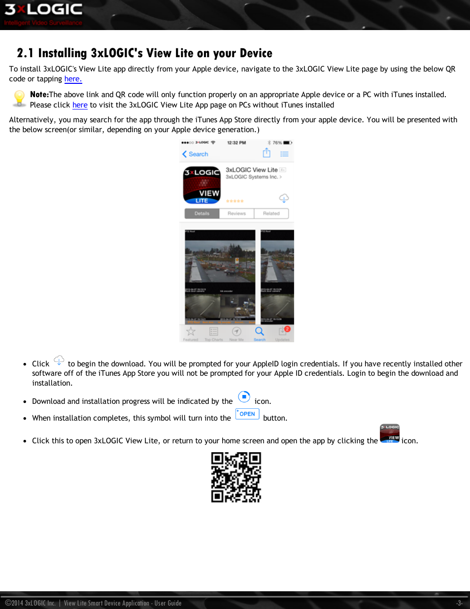 1 installing 3xlogic's view lite on your device | 3xLOGIC View Lite Smart Device App User Manual | Page 7 / 38