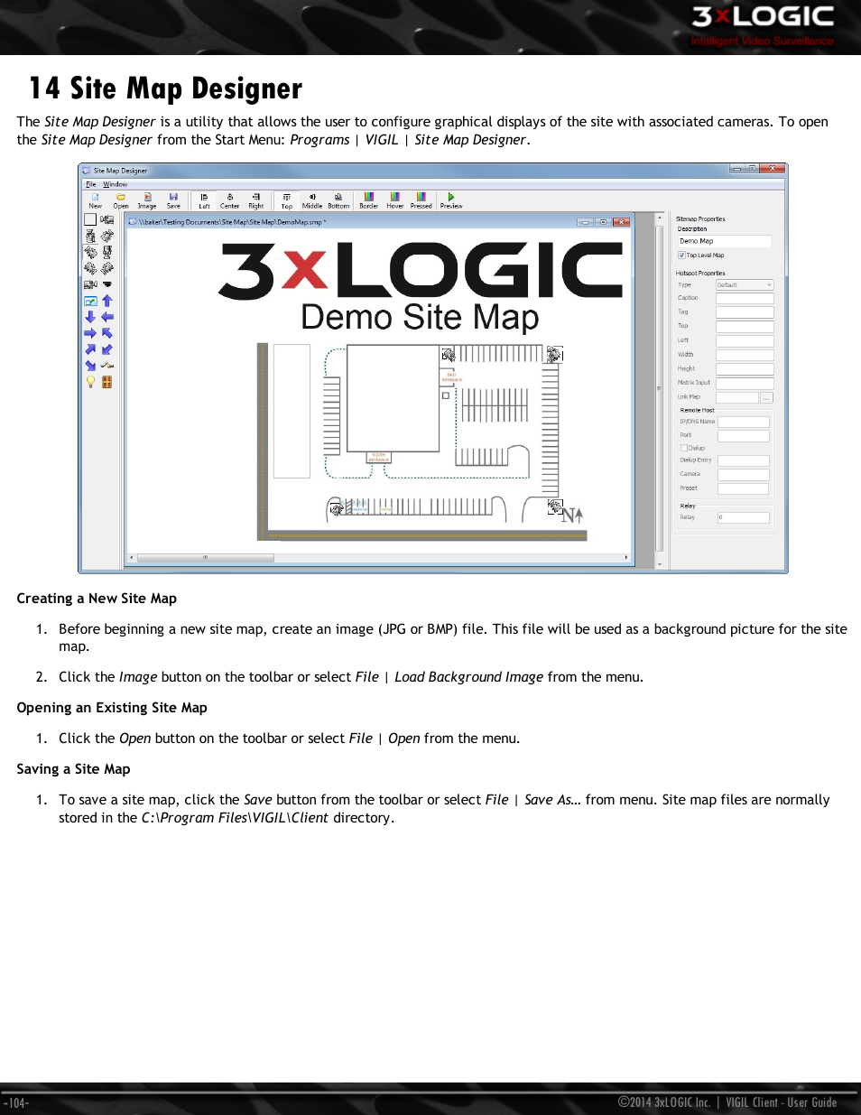 14 site map designer | 3xLOGIC VIGIL Client User Manual | Page 110 / 116