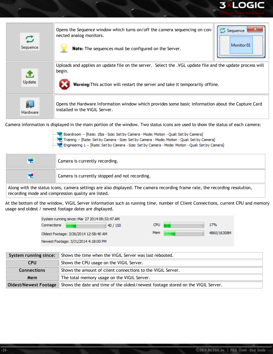 3xLOGIC VIGIL Client User Manual | Page 30 / 116