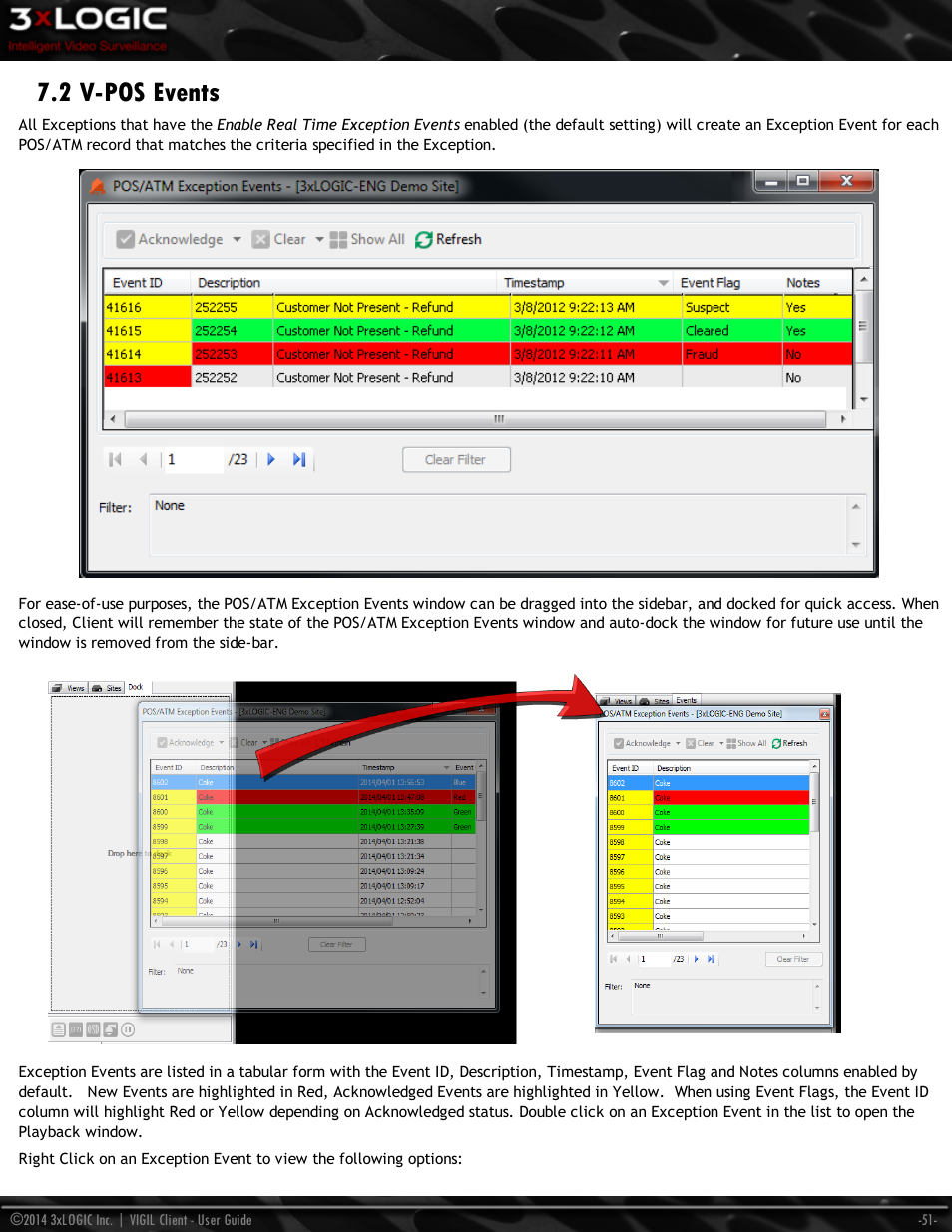 2 v-pos events | 3xLOGIC VIGIL Client User Manual | Page 57 / 116