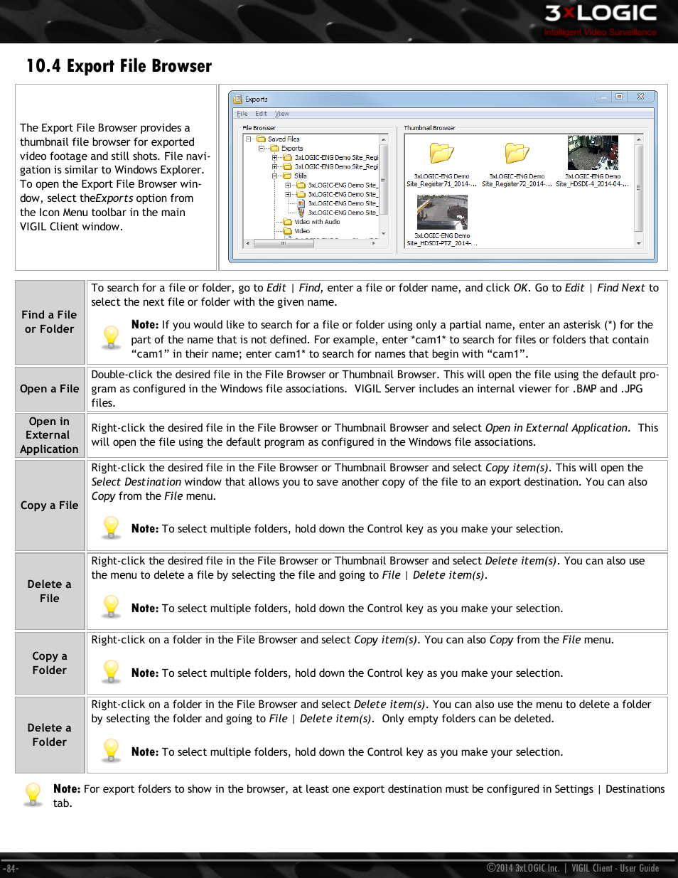 4 export file browser | 3xLOGIC VIGIL Client User Manual | Page 90 / 116