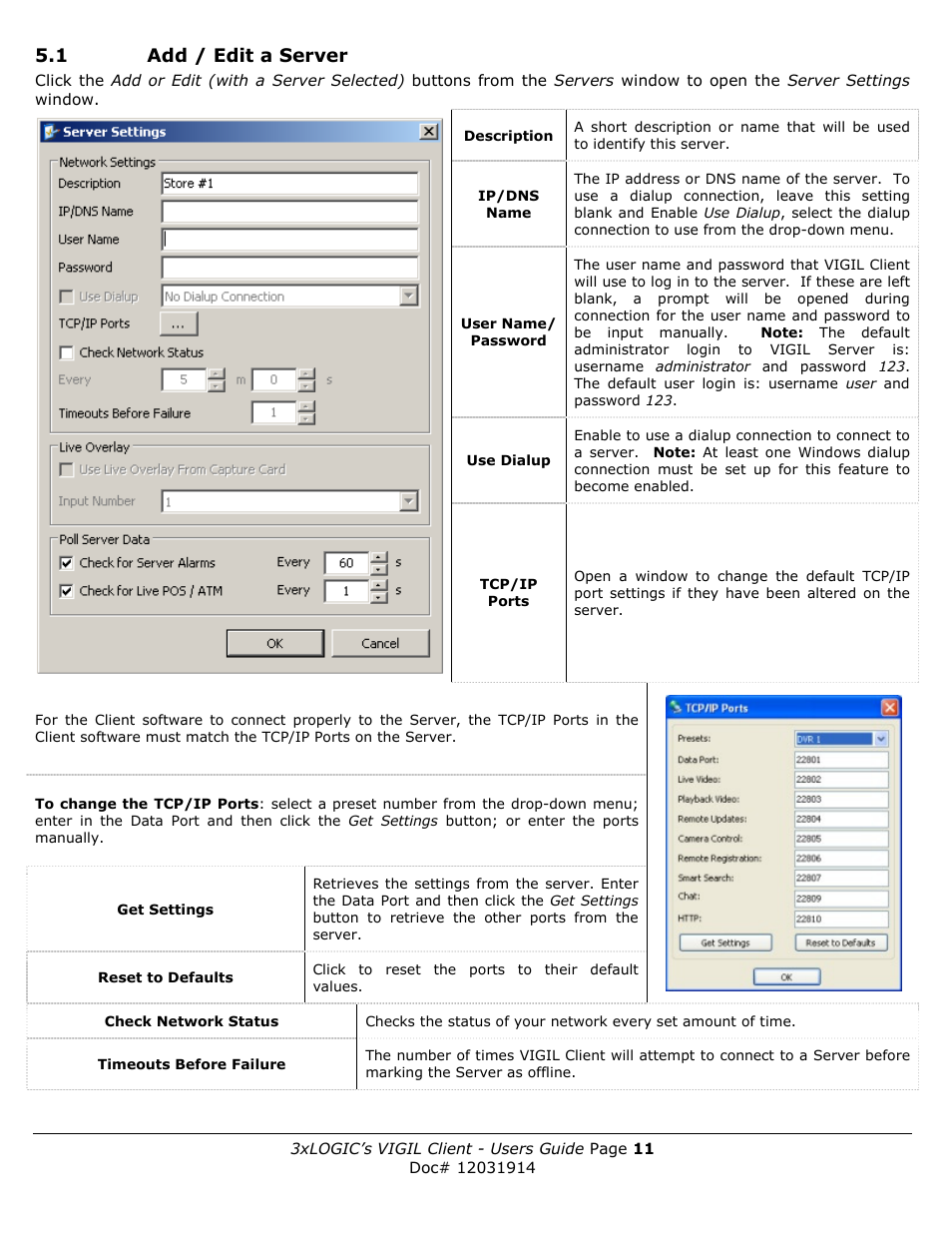 1 add / edit a server | 3xLOGIC VIGIL Client User Manual | Page 11 / 91
