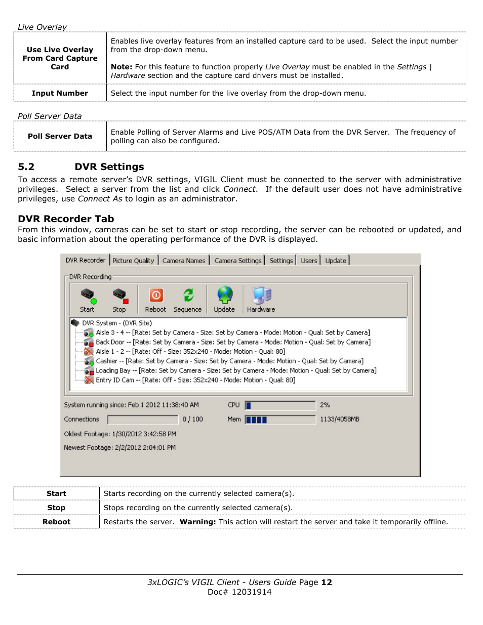 3xLOGIC VIGIL Client User Manual | Page 12 / 91