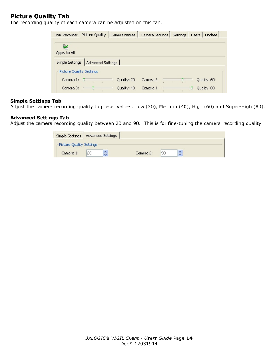 3xLOGIC VIGIL Client User Manual | Page 14 / 91
